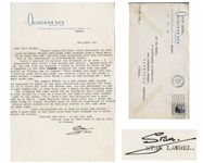Stan Laurel Letter Signed -- ...there are several clips of the films I made before I teamed with Hardy & some of him without me - many many years ago...